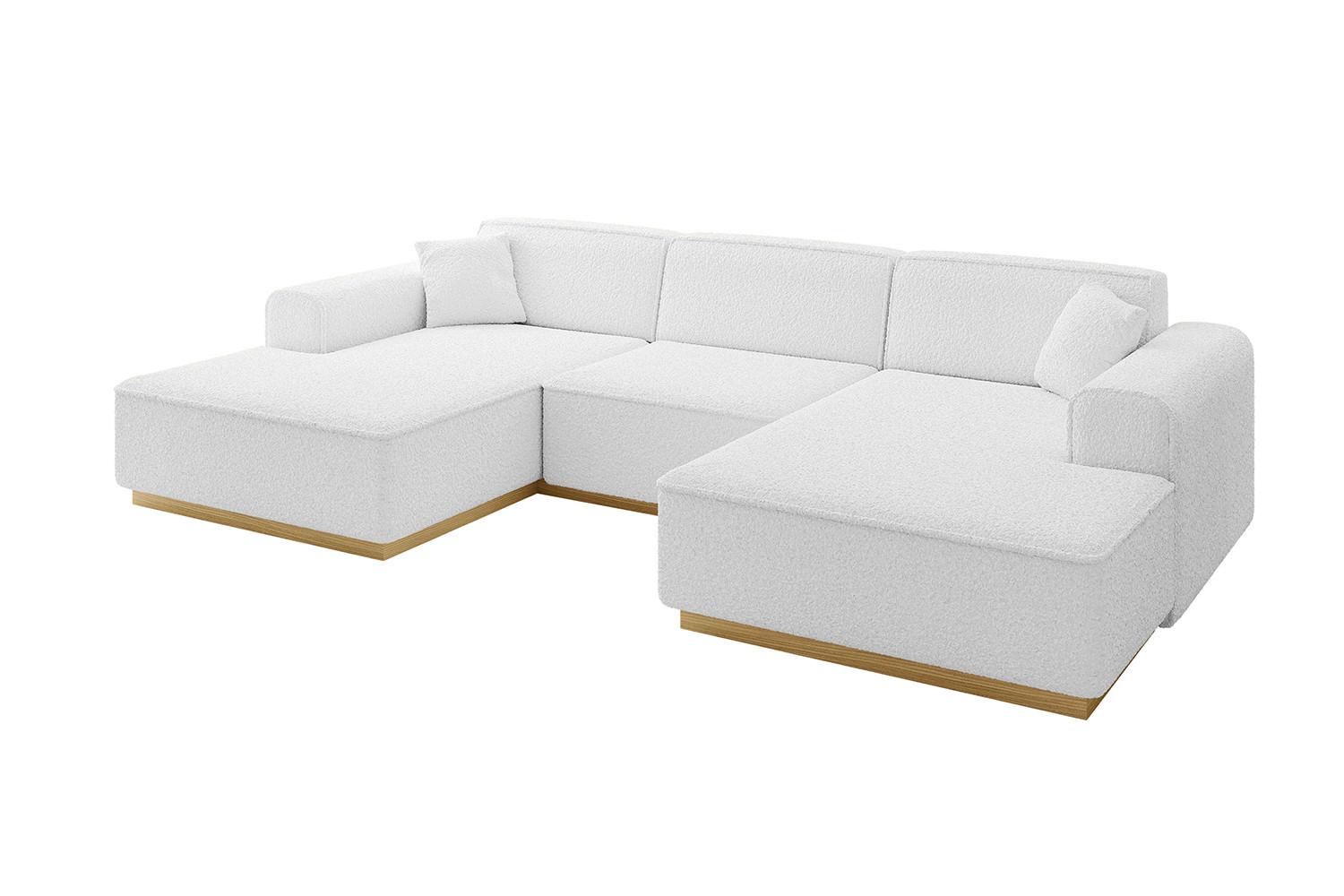 WOHNLANDSCHAFT IREA-U1-v2 - 301x165x80 cm Weiß - Weiß, Holzwerkstoff/Textil (301/80/165cm) - ALTDECOR
