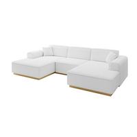 WOHNLANDSCHAFT IREA-U1-v2 - 301x165x80 cm Weiß - Weiß, Holzwerkstoff/Textil (301/80/165cm) - ALTDECOR