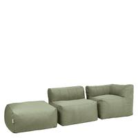 SITZSACK-SOFA Outdoor 3-tlg.: Ecksessel, Sessel, Fußstütze - Grün, Textil (195/68/100cm) - icon