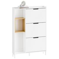 SCHUHKIPPER Weiß - Weiß, Holzwerkstoff (90/129.5/19cm) - SoBuy