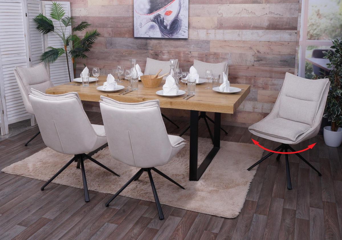 ESSZIMMERSTUHL Cremeweiß 6er-Set - Beige/Weiß, Textil (52/92/52cm) - MCW