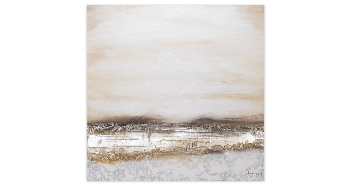 ÖLGEMÄLDE 80/80 cm - Silberfarben/Kupferfarben, Holz/Textil (80/80cm) - KUNSTLOFT