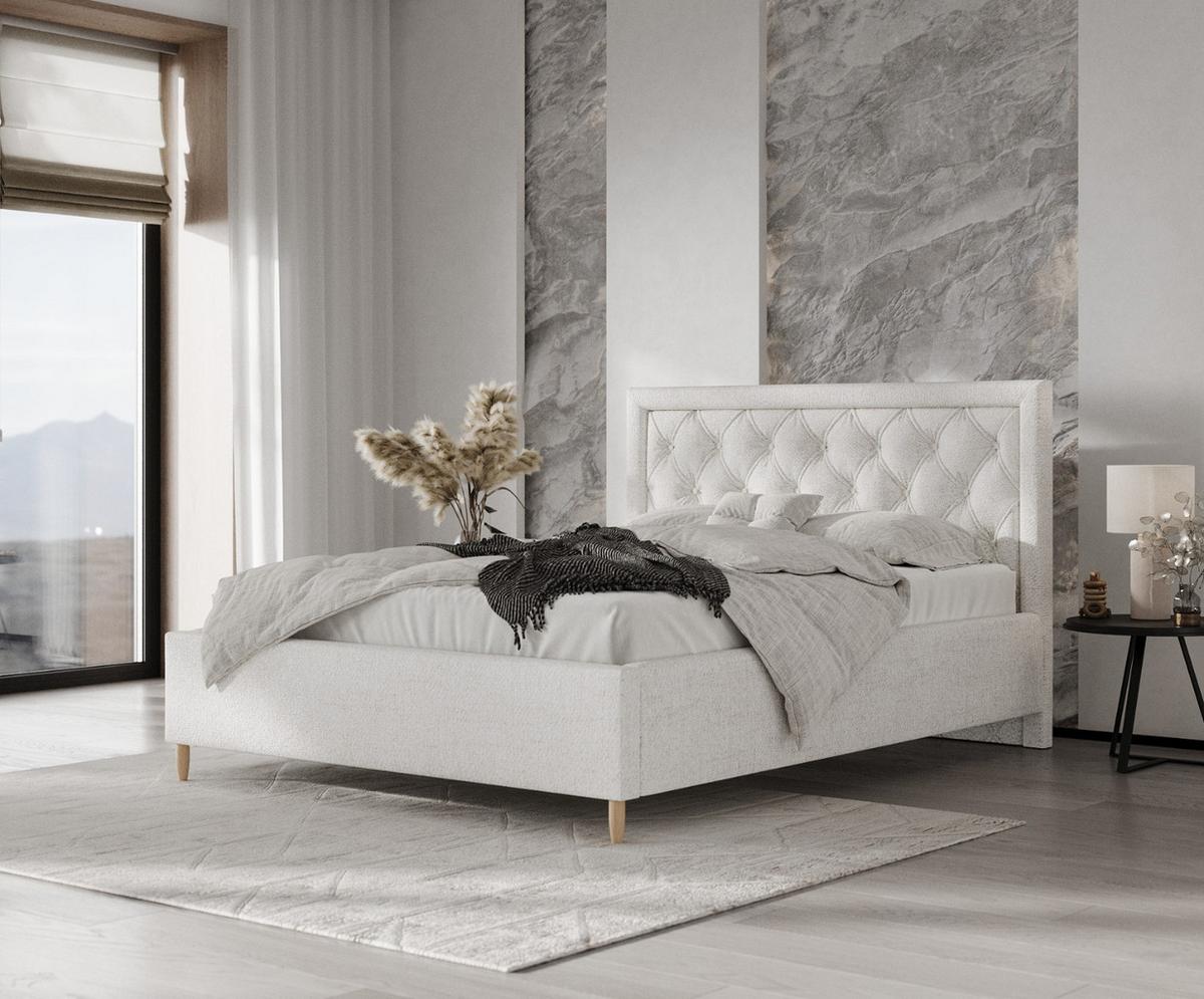 POLSTERBETT Lido 160/200 cm Creme im Neve Stoff - Creme/Naturfarben, Holz/Holzwerkstoff (160/200cm) - AltaBeds