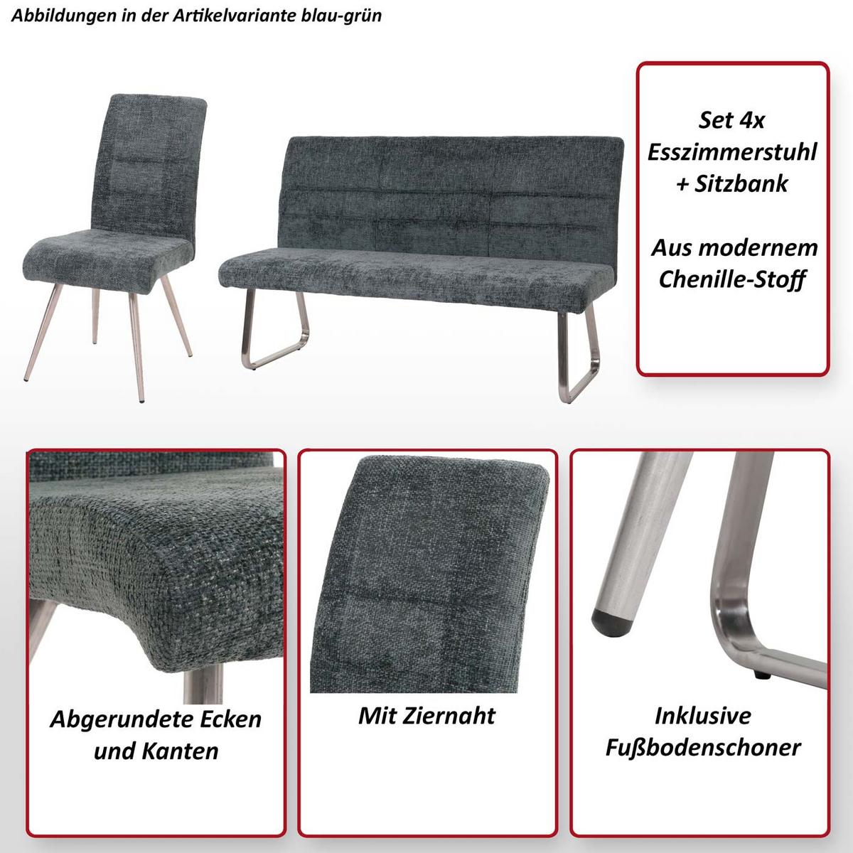 ESSZIMMER-SET Beige 5er-Set - Beige, Textil (180/99/65cm) - MCW