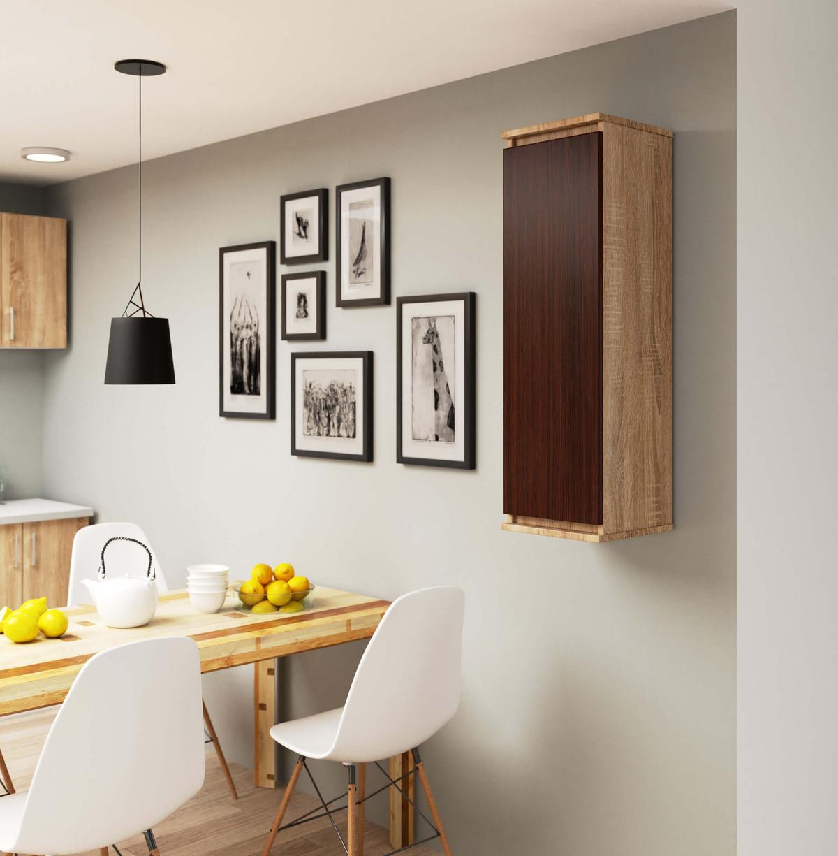 HÄNGESCHRANK Eiche Sonoma, Dunkelbraun 99/30/30 - Dunkelbraun, Holzwerkstoff (30/99/30cm) - RAUMHIRSCH FURNITURE