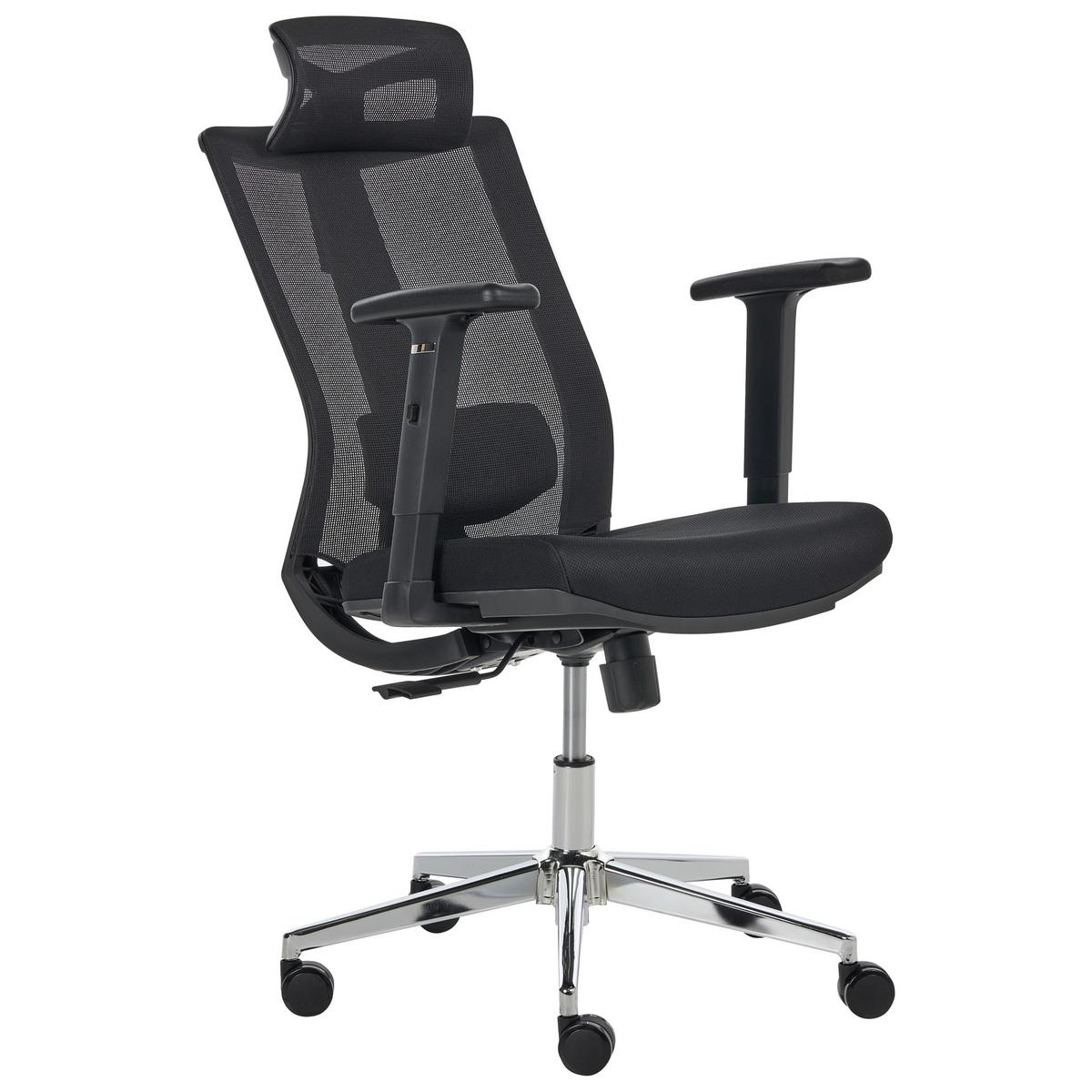 BÜROSTUHL Stoff Schwarz Enso - Schwarz, Textil (66/123/66cm) - Beliani