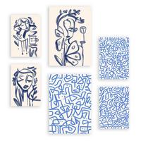POSTER Set Mit 6 Kunst Löschen In Weibliche Zusammenfassung A3 & A4 Rahmenlos - Klar, Papier (29/3cm) - Nacnic