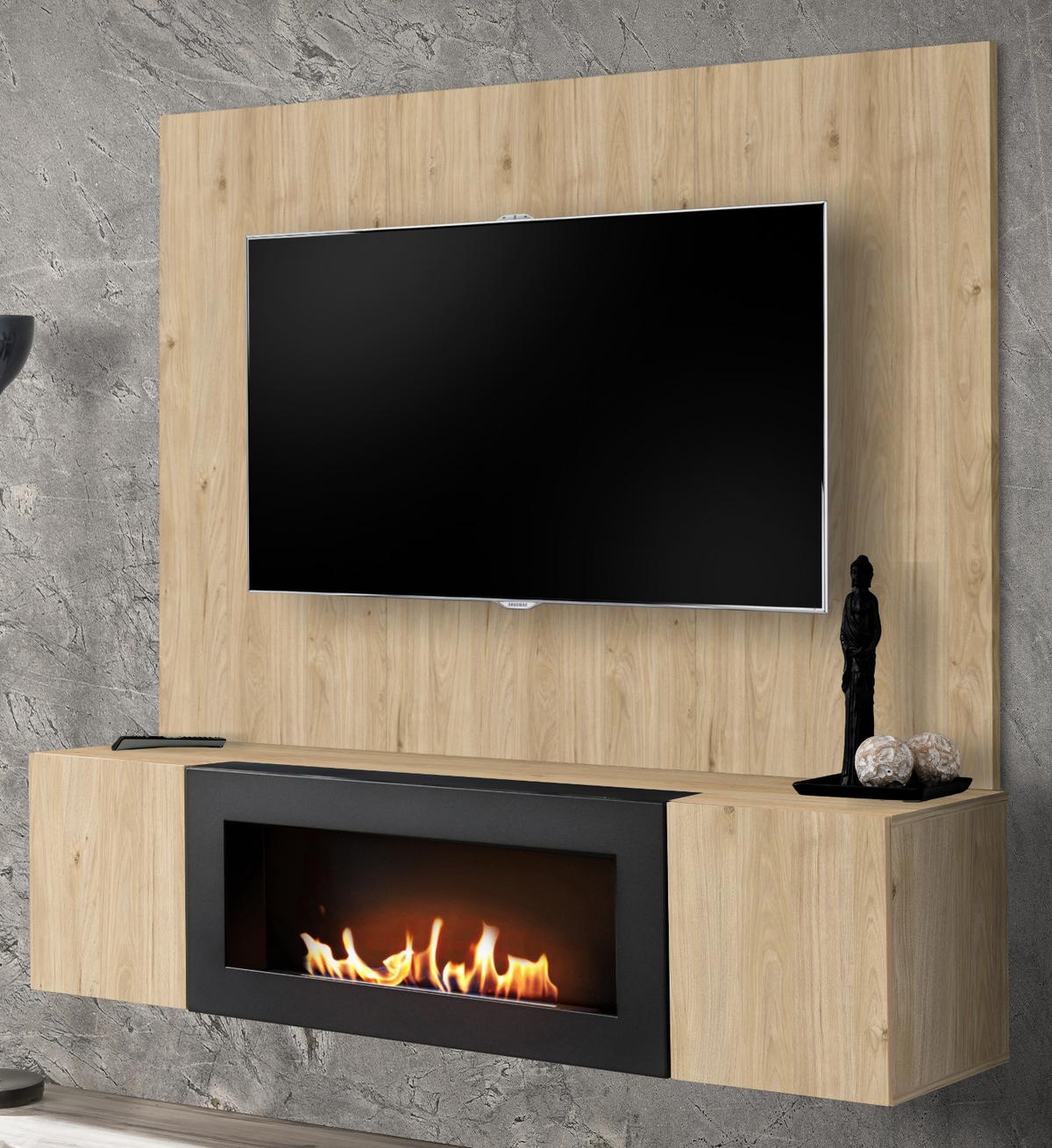 WANDPANEEL Eiche Jackson 160 x 118 cm, TV Rückwandverkleidung in modernem Design - Eichefarben, Holzwerkstoff (160/118/1.6cm) - Inn.Furn
