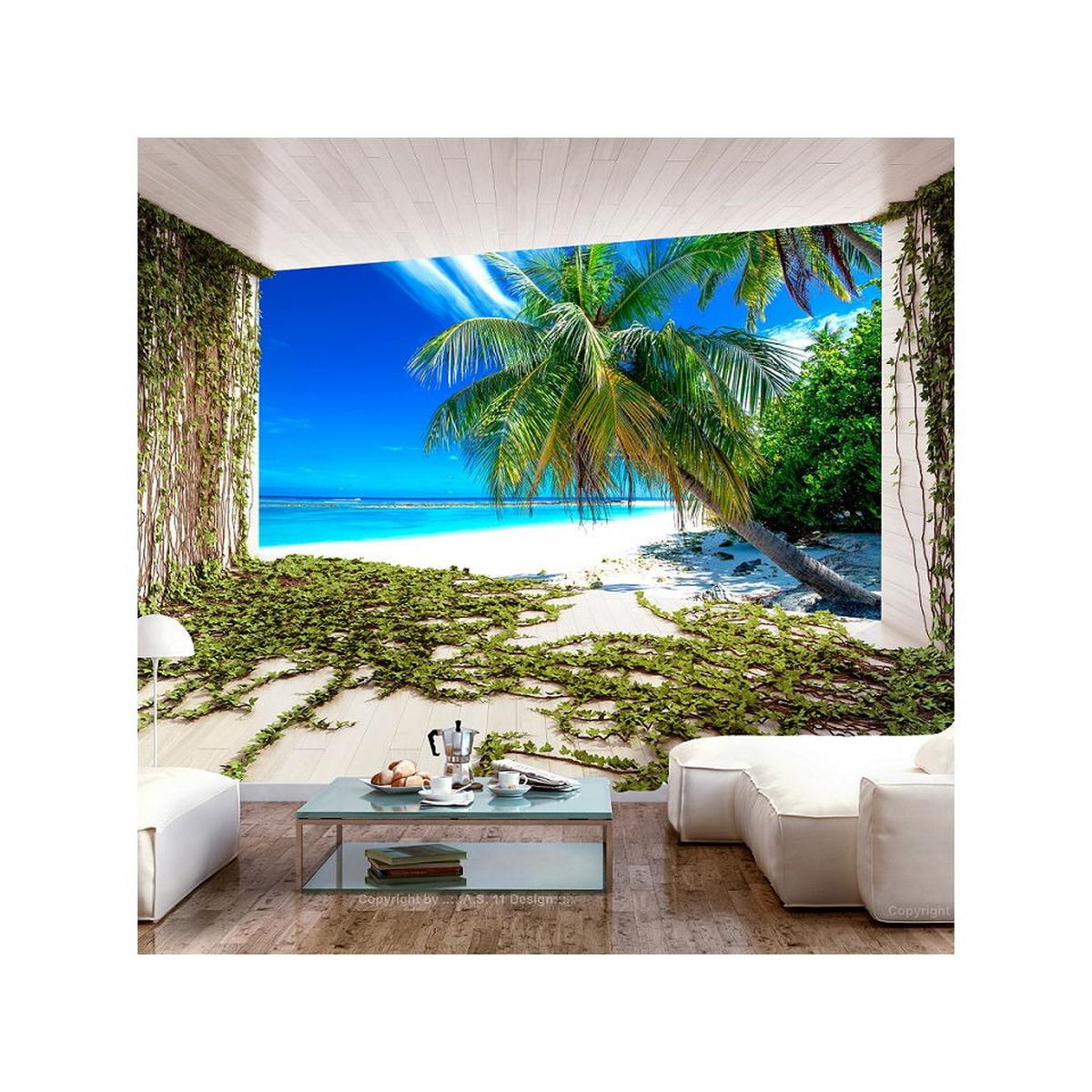 SELBSTKLEBENDE FOTOTAPETE Blau 147x105cm - Blau/Grün, Textil (147/1cm) - KUNSTLOFT