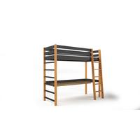ETAGENBETT NICOLO 80x190 cm Czarny - Eichefarben/Schwarz, Holz (80/190cm) - MASSENO