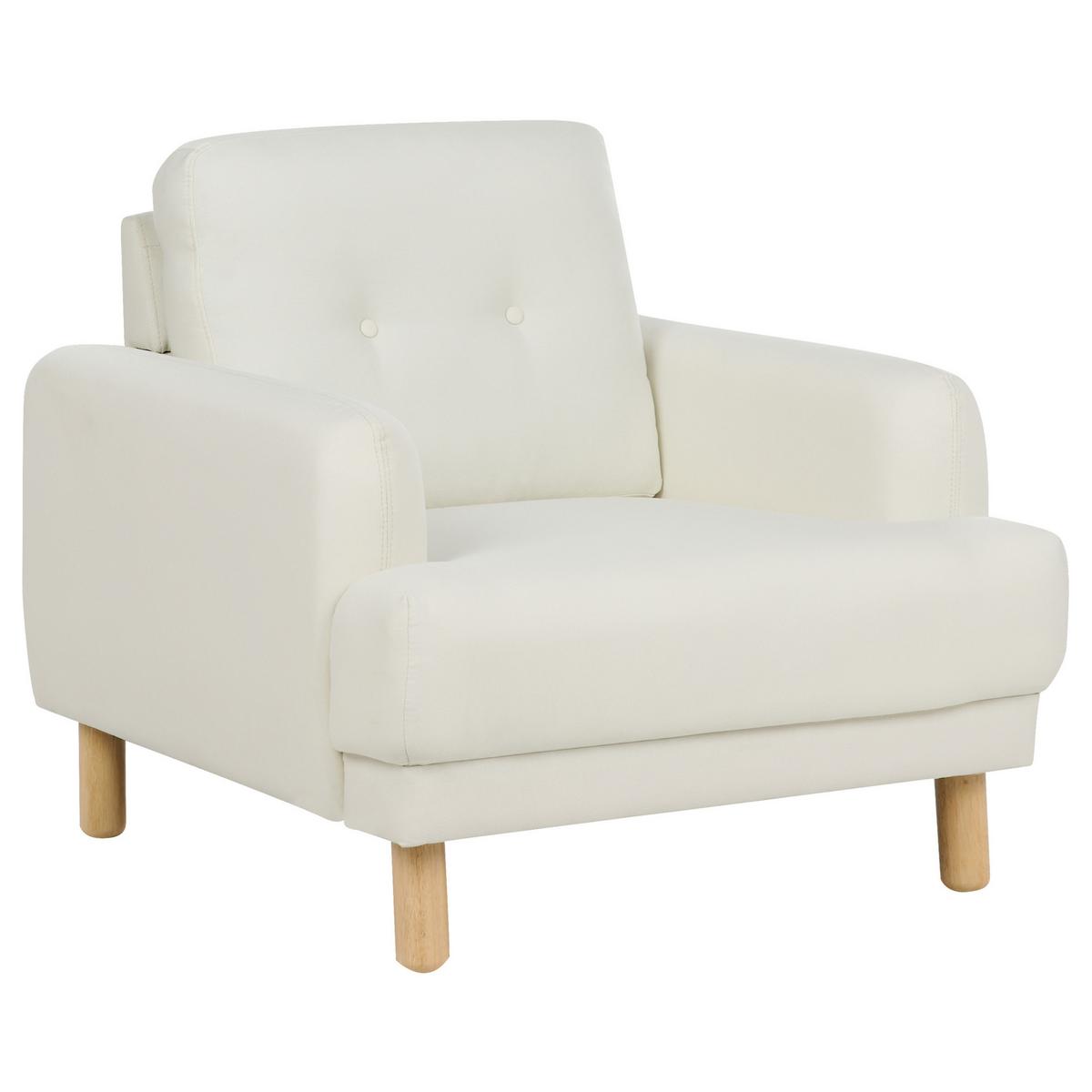 4-SITZER-SOFA Set Stoff cremeweiß Tuve - Hellbraun/Weiß, Textil (90/90/288cm) - Beliani