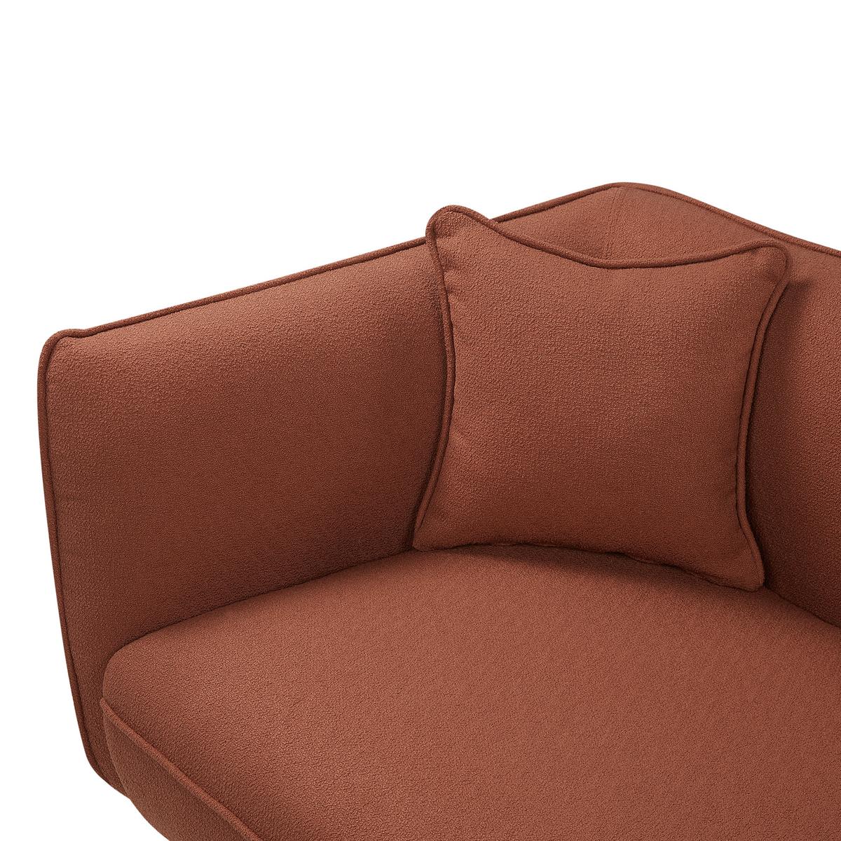 CHAISELONGUE-LINKSSEITIGE Bouclé Dunkelrot Chevannes - Rot/Schwarz, Textil (138/74/77cm) - Beliani