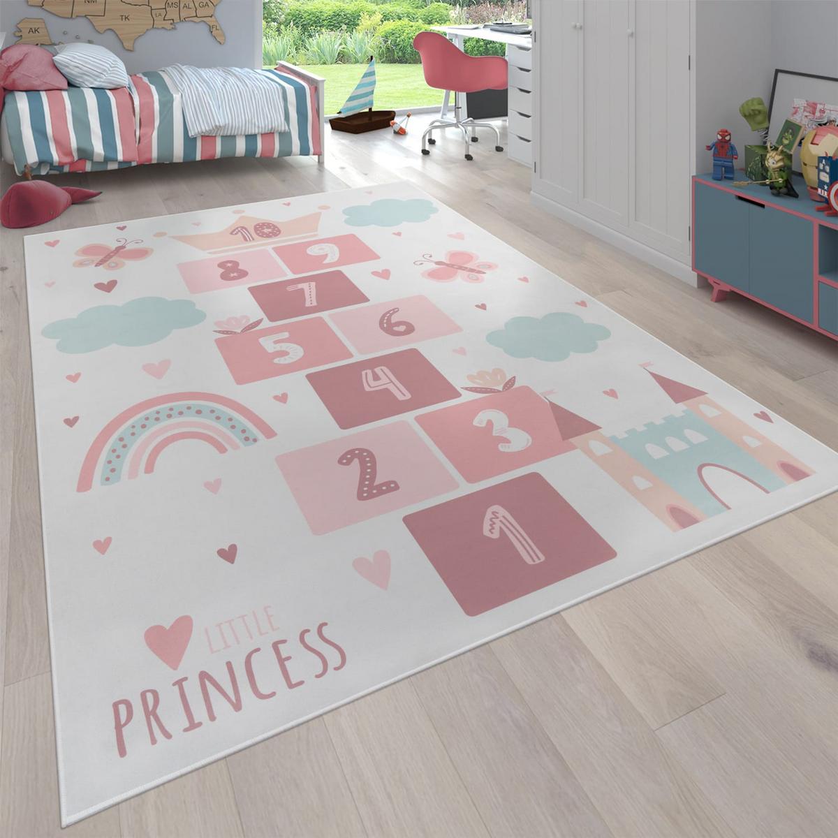 KINDERTEPPICH Waschbar, mit Prinzessinnen-Motiv, Creme, 120 x 160 cm - Creme, Textil (160/120cm) - KADIMA DESIGN