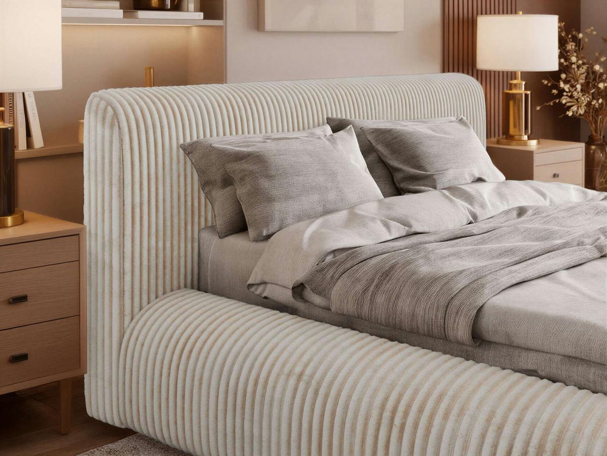 POLSTERBETT TILBEA CLASSIC 140/200 - Beige Cordstoff - ohne Matratze - Beige, Textil (140/200cm) - MKS
