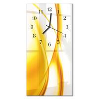 WANDUHR aus Glas 30x60 cm - Abstrakte Kunst - Orange, Glas (30/60/0.4cm) - TULUP