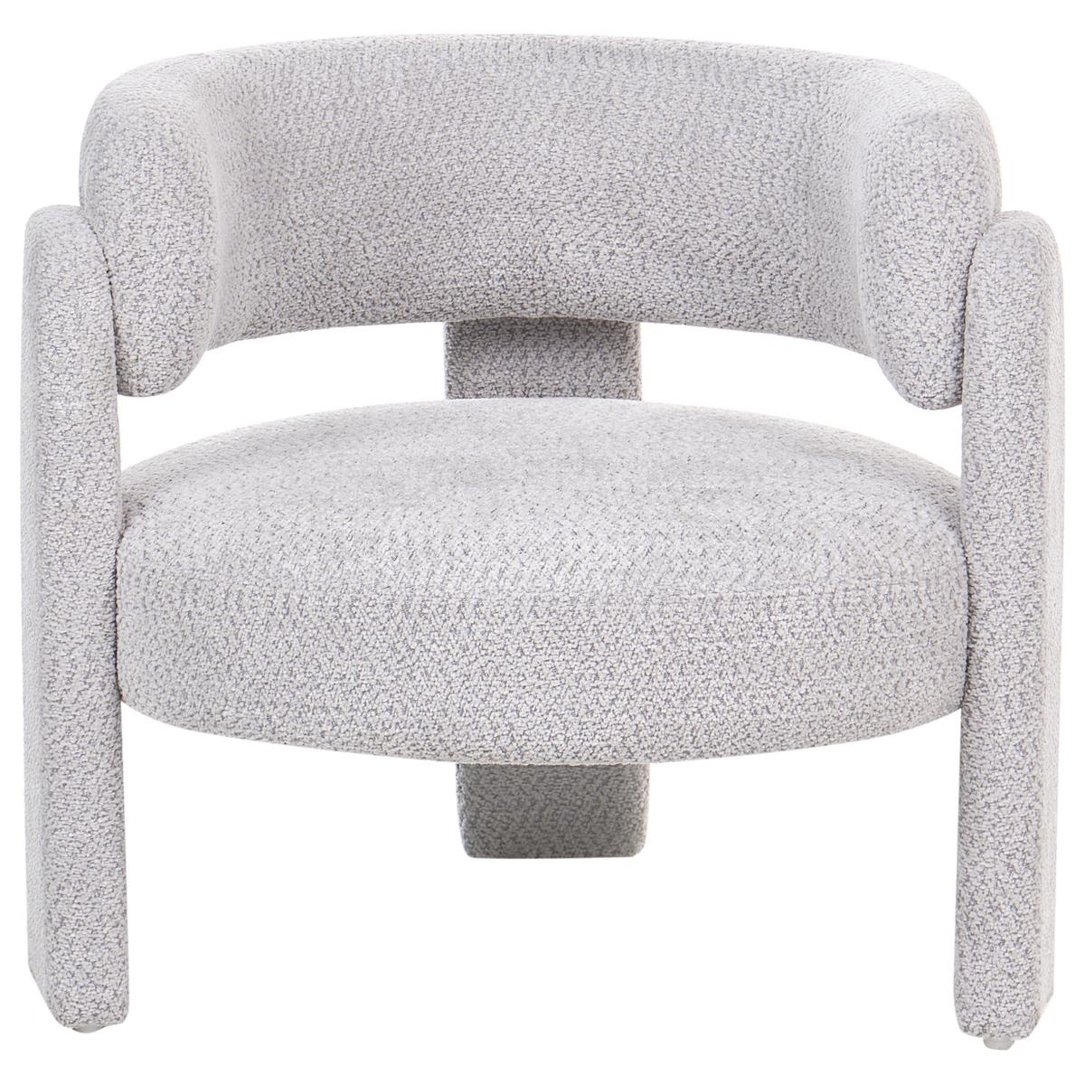 SESSEL Chenillegewebe Hellgrau Burea - Hellgrau, Textil (80/75/70cm) - Beliani