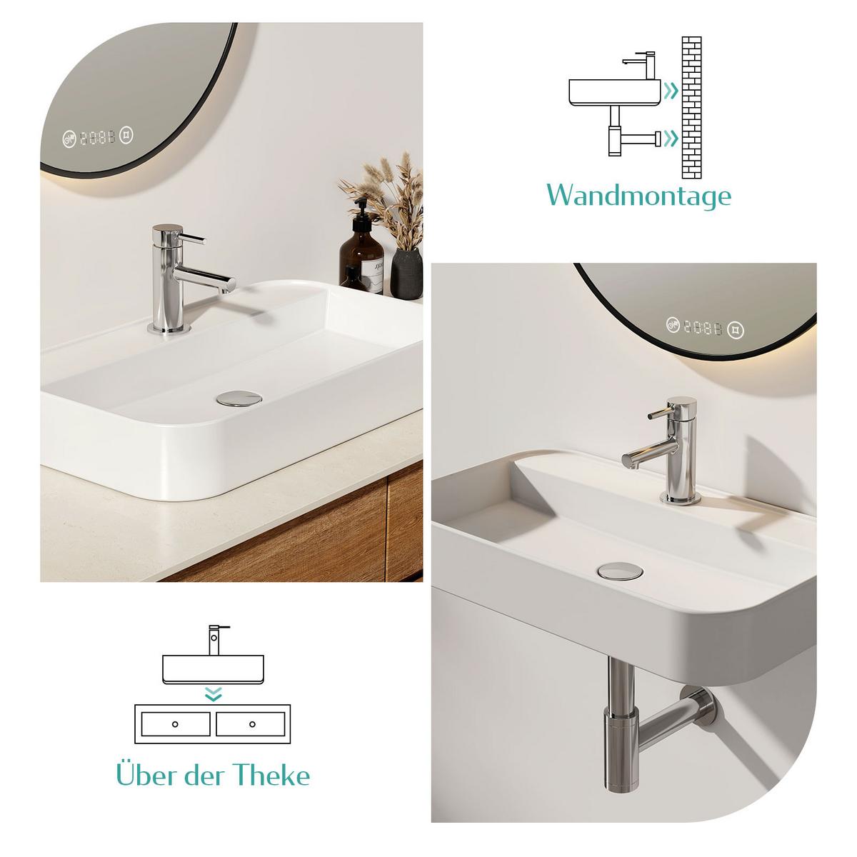 WASCHBECKEN Eickg Weiß 50 / 40 / 11 cm - Weiß, Keramik (50.2/11/40.1cm) - EMKE