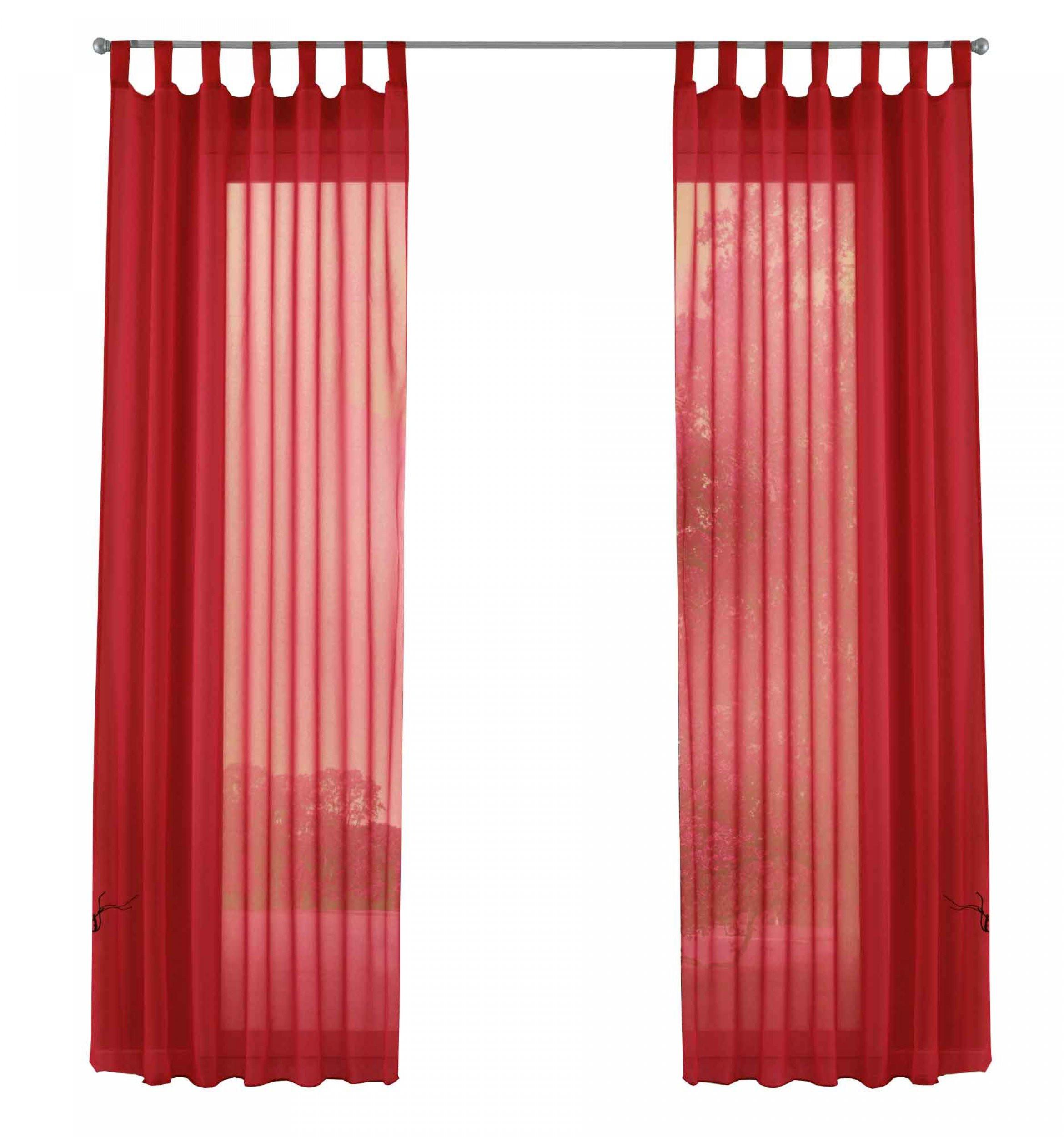 SCHLAUFENGARDINEN Voile 2er Set 225x140 cm Rot - Rot, Textil (140/225cm) - Gardinenbox.eu