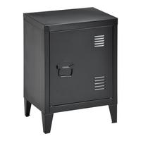 NACHTSCHRANK Inari - Schwarz, Metall (40/57/30cm) - [en.casa]