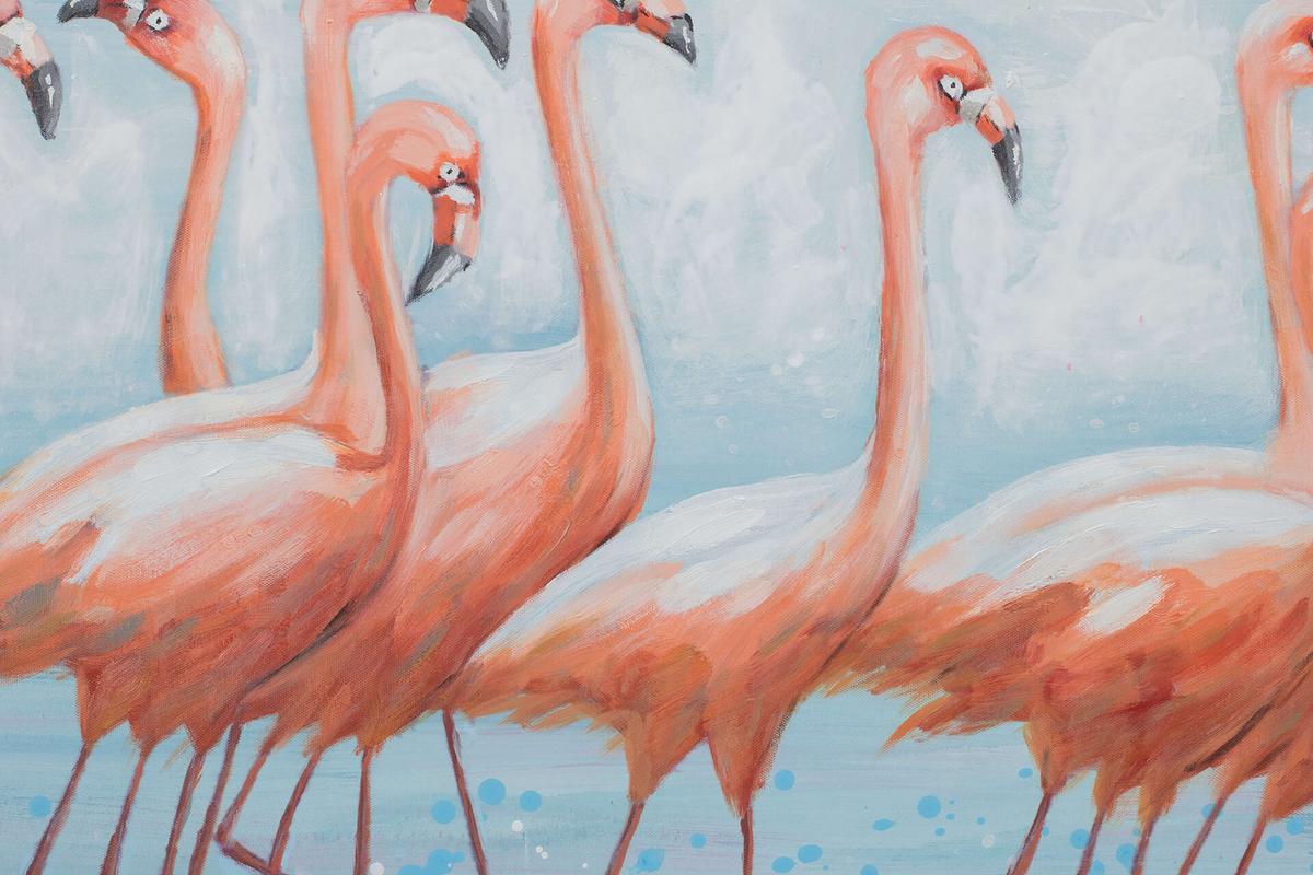 ACRYLBILD HANDGEMALT 120/60 cm - Blau/Pink, Holz/Textil (120/60cm) - KUNSTLOFT