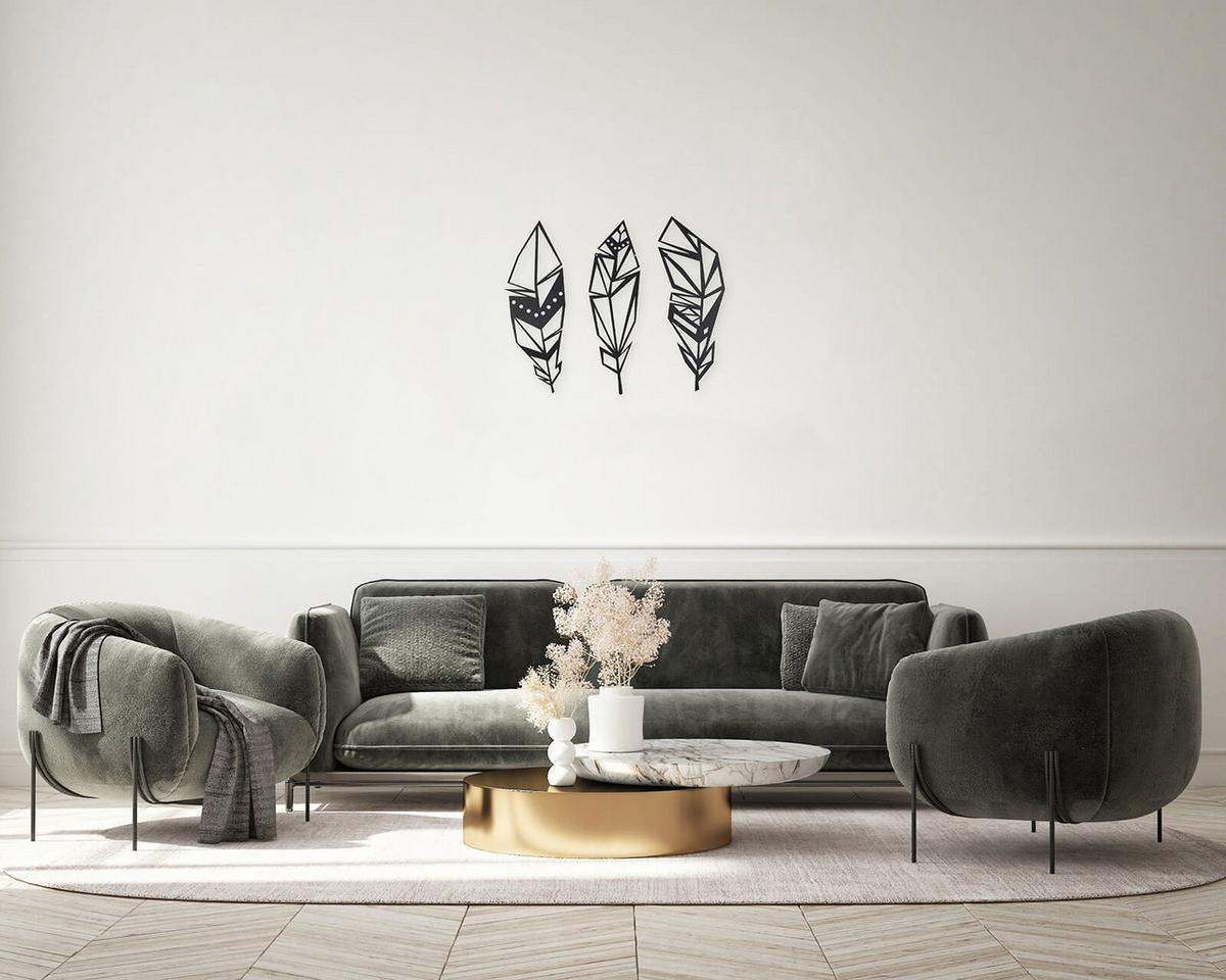 WANDDEKO Schwarz 72/70 cm - Schwarz, Metall (1.5/70/3cm) - KUNSTLOFT