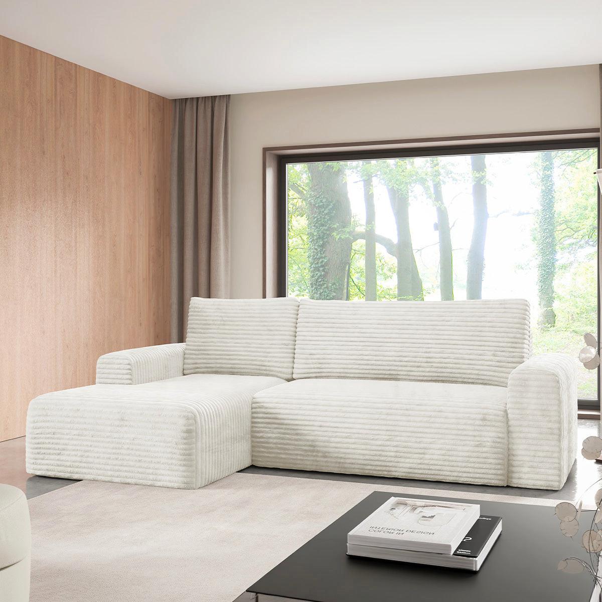 ECKSOFA Romeo 3 Sitzplätze Weiß - Weiß, Holz (268/163cm) - Petits-meubles