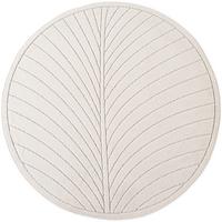 TEPPICH Outdoor, Fußbodenheizung-geeignet, mit Blattmotiv, aus Polypropylen, ENGADIN in Creme, Ø 200 cm - Beige, Textil (200/200cm) - KADIMA DESIGN