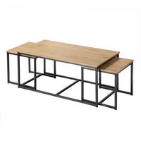 COUCHTISCHE zum Ausziehen im 3er Set - Eichefarben, Holzwerkstoff (57/50/45cm) - Calicosy