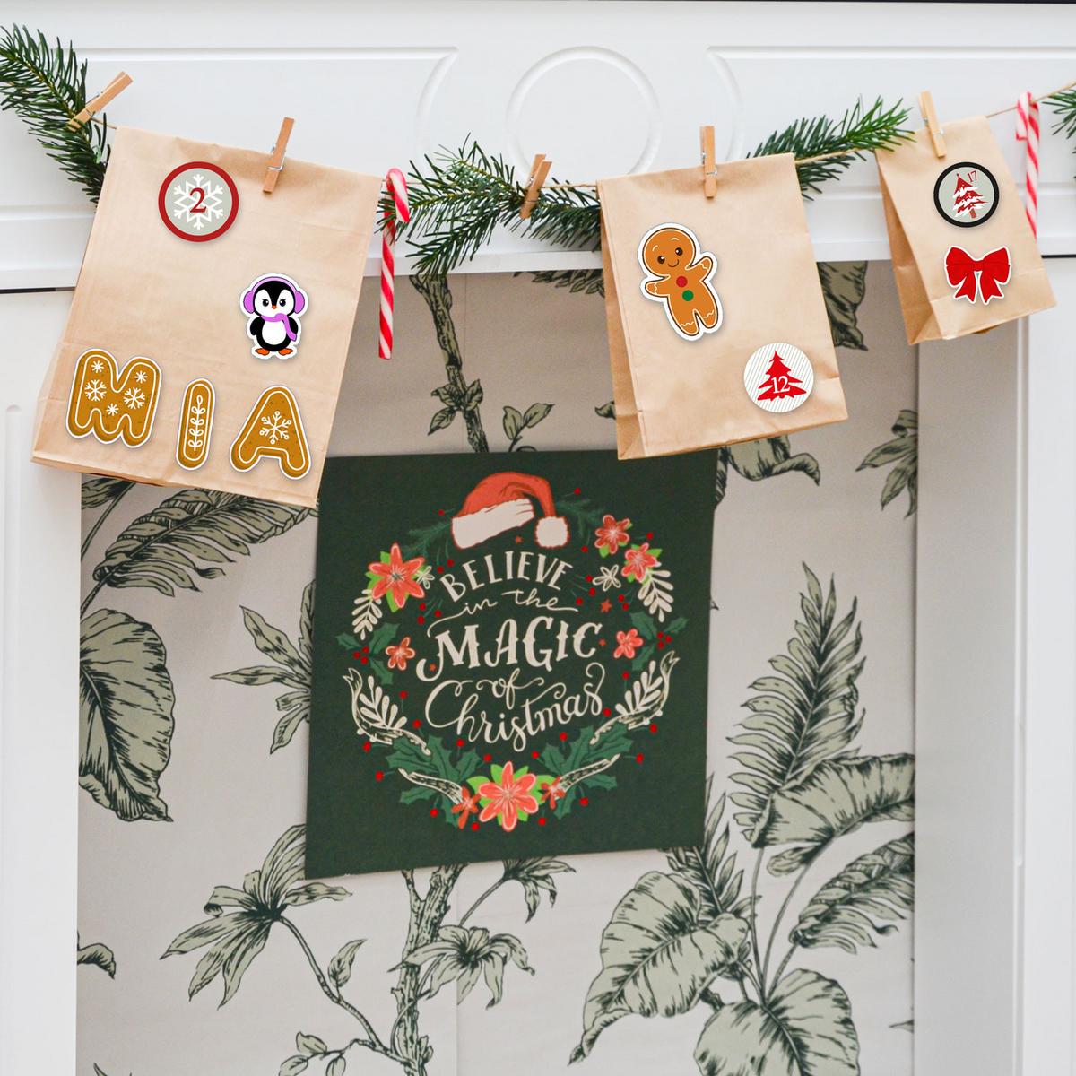ADVENTSKALENDER zum Selbstbefüllen, 24 Papiertüten - Braun, Papier (13/8/24cm) - Dunedesign
