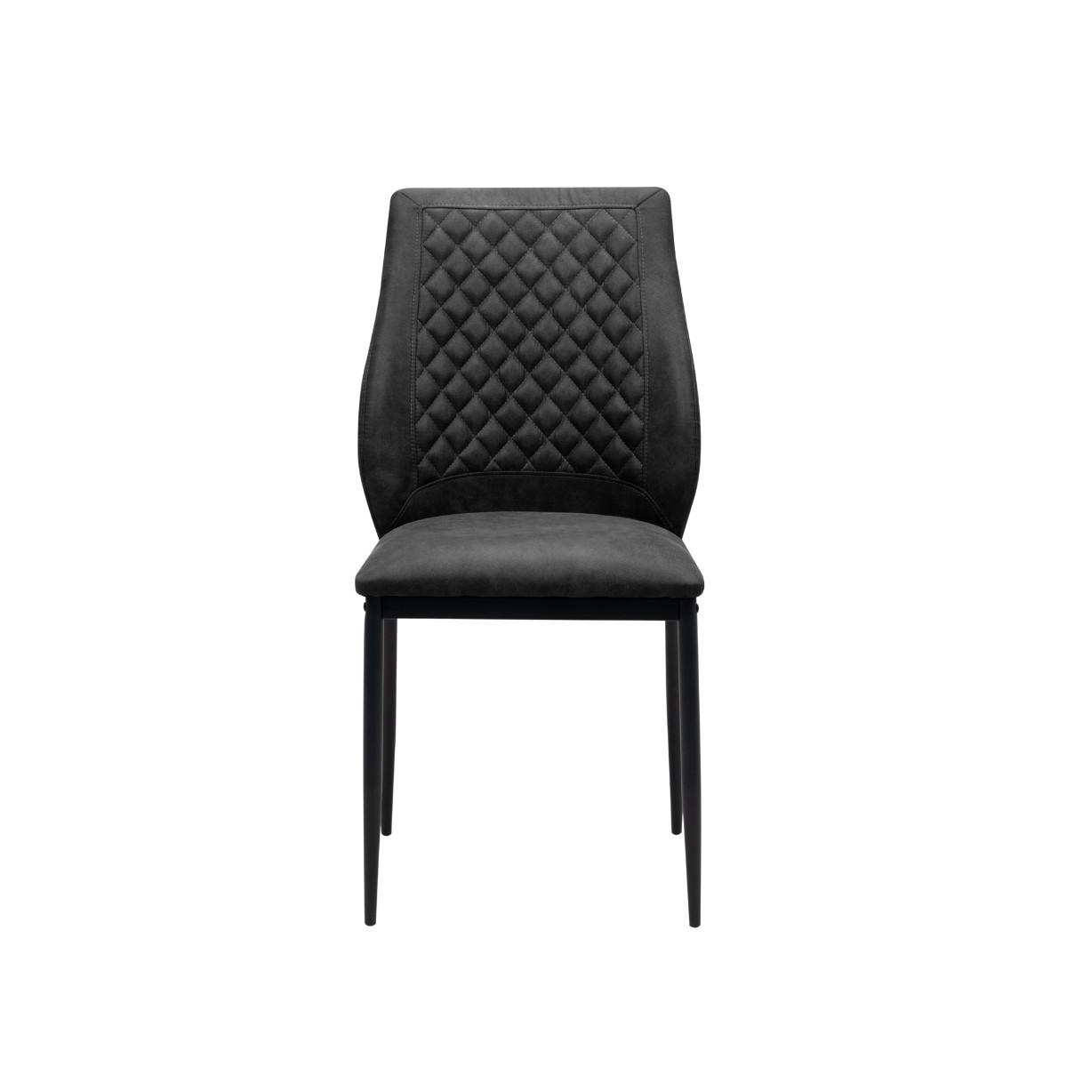 ESSZIMMERSTÜHLE STOFF MIT METALLGESTELL 4er set 45/90/45 cm - Dunkelgrau, Metall (45/90/48cm) - Calicosy
