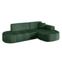 ECKSOFA Ottomane Rechts LIVO-L1 - 252x173x79,5 cm Grün - Grün, Holzwerkstoff/Textil (252/173cm) - ALTDECOR