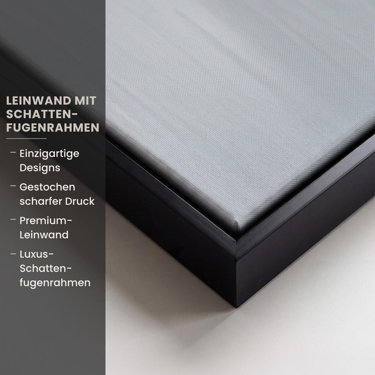 LEINWAND Bilder mit Rahmen - Abstrakt - Malerei - Christentum - Kreuz - 100x150 - Weiß, Textil (100/150cm) - MuchoWow