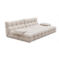 BIG SOFA AMIA Beige Bouclé - Beige/Schwarz, Kunststoff/Textil (290/86/178cm) - KAWOLA