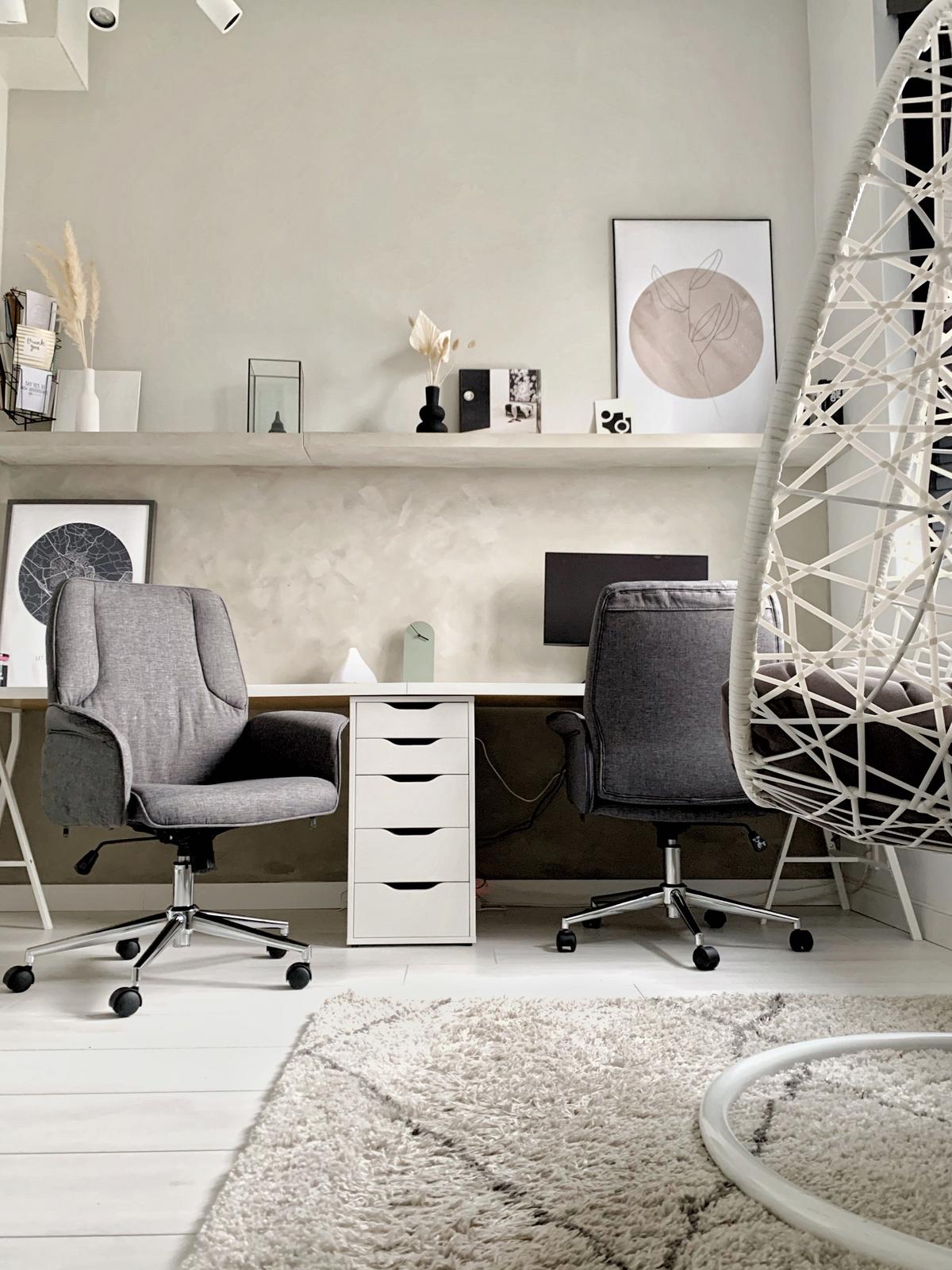 BÜROSTUHL Polyester Grau Pilot - Grau, Textil/Metall (72/117/72cm) - Beliani