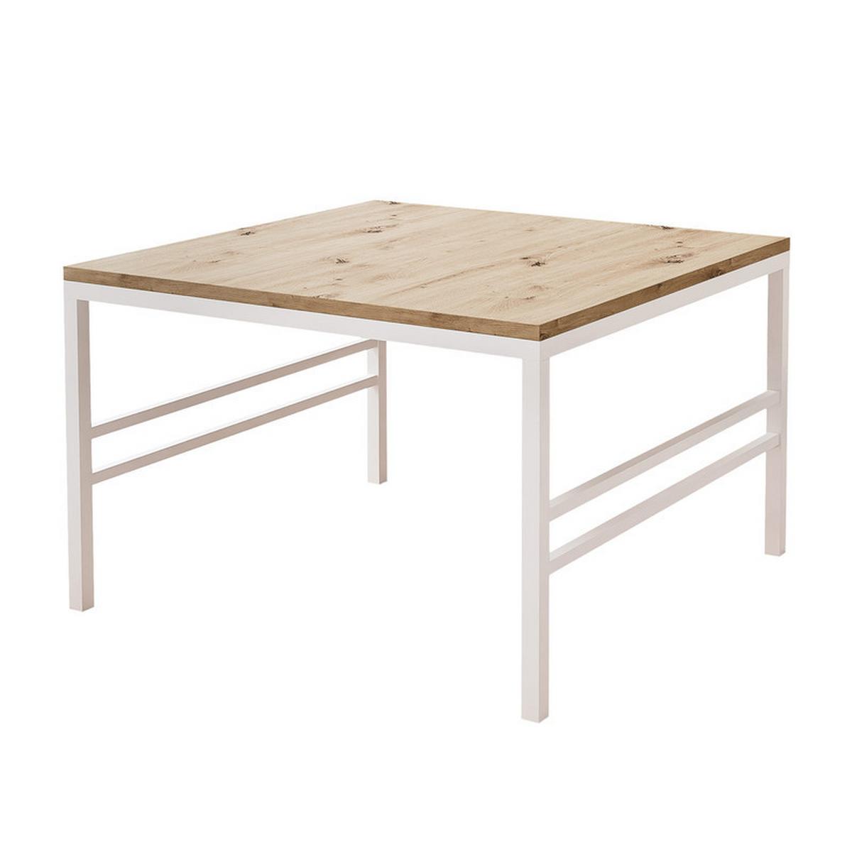 COUCHTISCH FORMA 60/60 cm Quadrat, Weiß / Artisan-Eiche - Eiche Artisan/Weiß, Metall (60/60/40cm) - Idohome