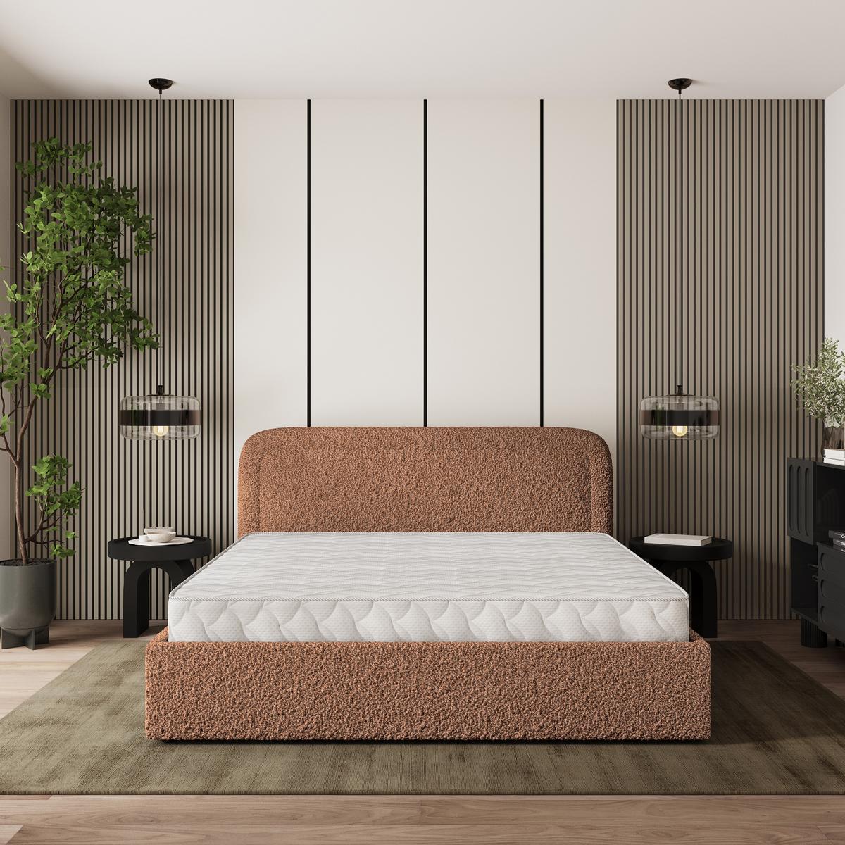 POLSTERBETT BENIRA Q 120x200 cm mit Bettkästen - Kupferfarben - Kupferfarben, Holz/Textil - MASSENO