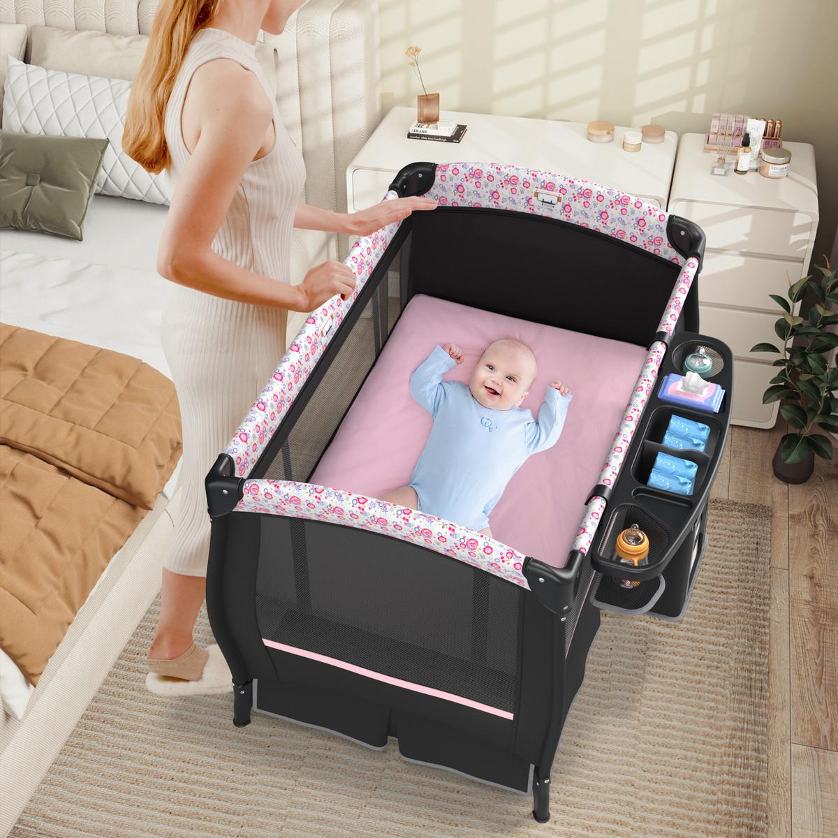 BEISTELLBETT Schwarz - Schwarz, Textil - COSTWAY