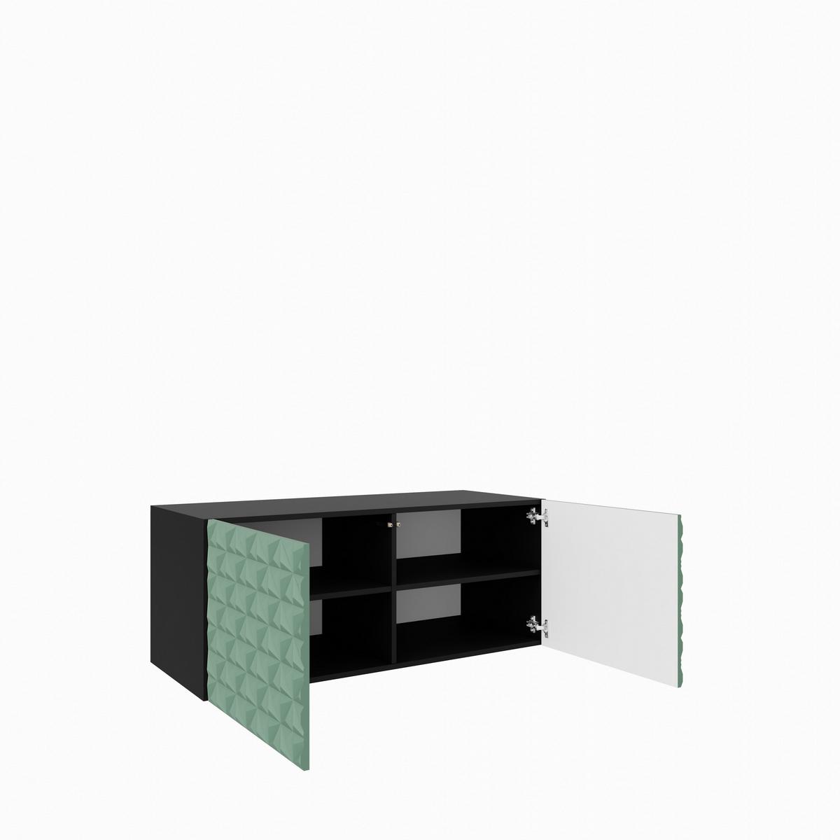LOWBOARD ROVA 100/41/40 cm, Hängender TV-Schrank Schwarz / Grün - Schwarz/Grün, Holzwerkstoff (100/41/40cm) - MASSENO