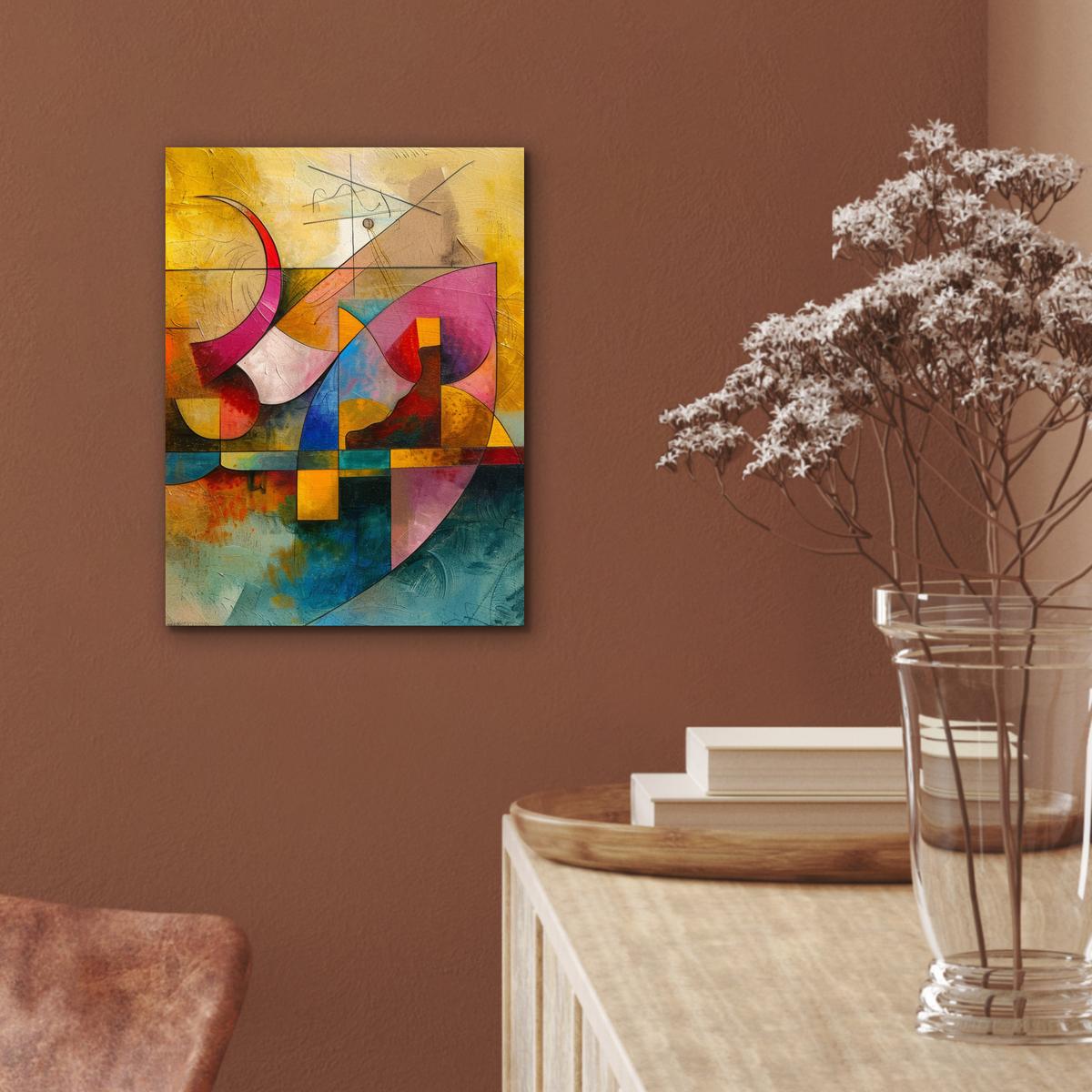 METALLBILD Kunst - Abstrakt - Modern 30x40 cm - Gelb, Metall (30/40cm) - MuchoWow