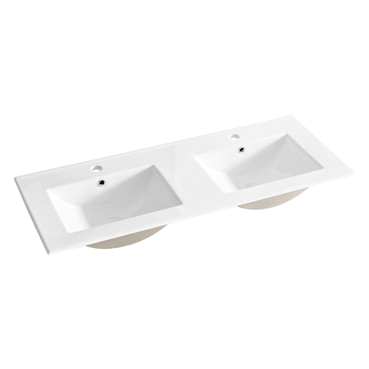 DOPPELWASCHTISCH 121cm Edmé Dunkles Holz - Braun, Holzwerkstoff (121/52/46cm) - Petits-meubles