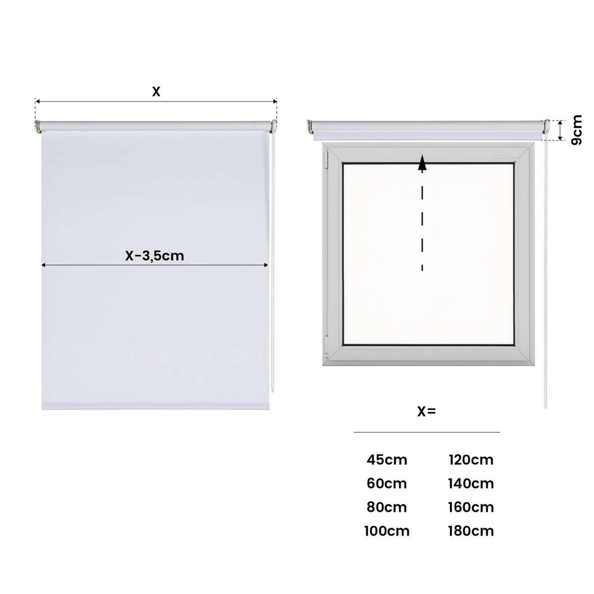 VERDUNKELUNGSROLLO Weiß 100x250 cm - Weiß, Kunststoff (100/250cm) - STORESDECO