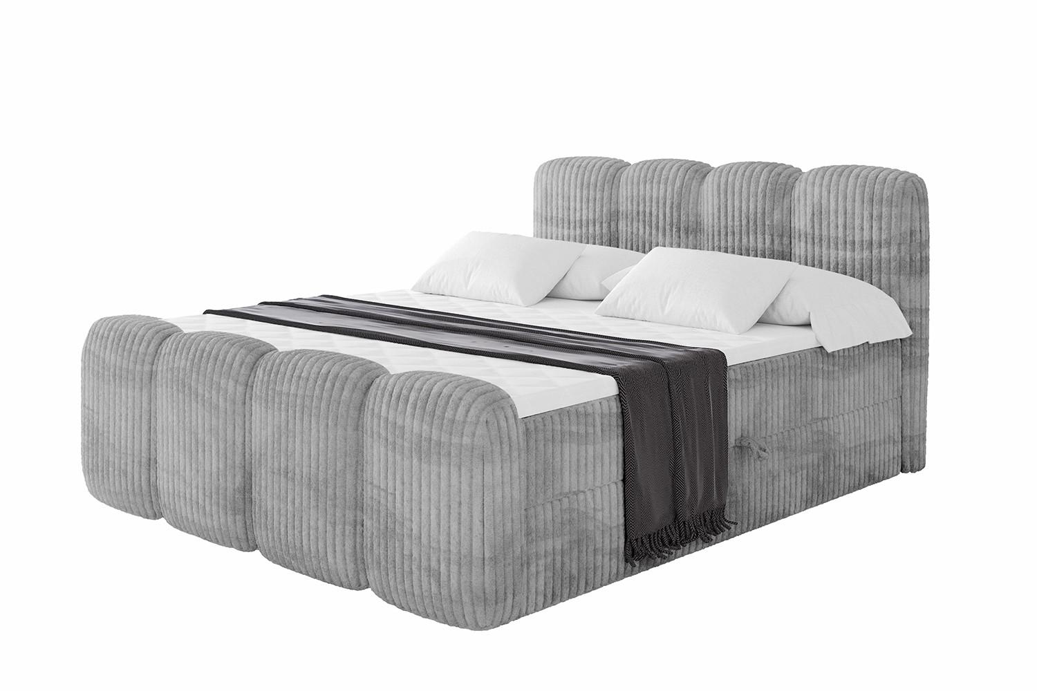 BOXBETT mit Matratze H4 und Lattenrost - NINA-Z - 160x200 cm Tila - Hellgrau - Hellgrau, Holzwerkstoff (160/200cm)