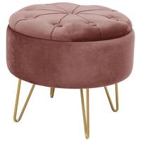 SITZHOCKER mit Stauraum, Polsterhocker Rosa 38/33/38 - Rosa, Textil (38/33/38cm) - RAUMHIRSCH FURNITURE