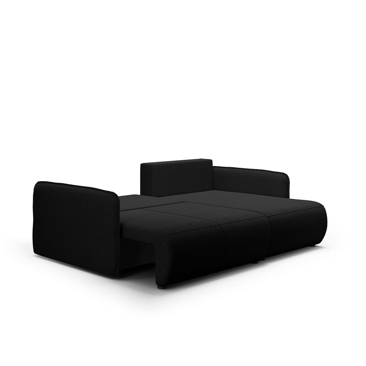 ECKSOFA Claudio 3 Sitzplätze Schwarz - Schwarz, Holz (207/148cm) - Petits-meubles