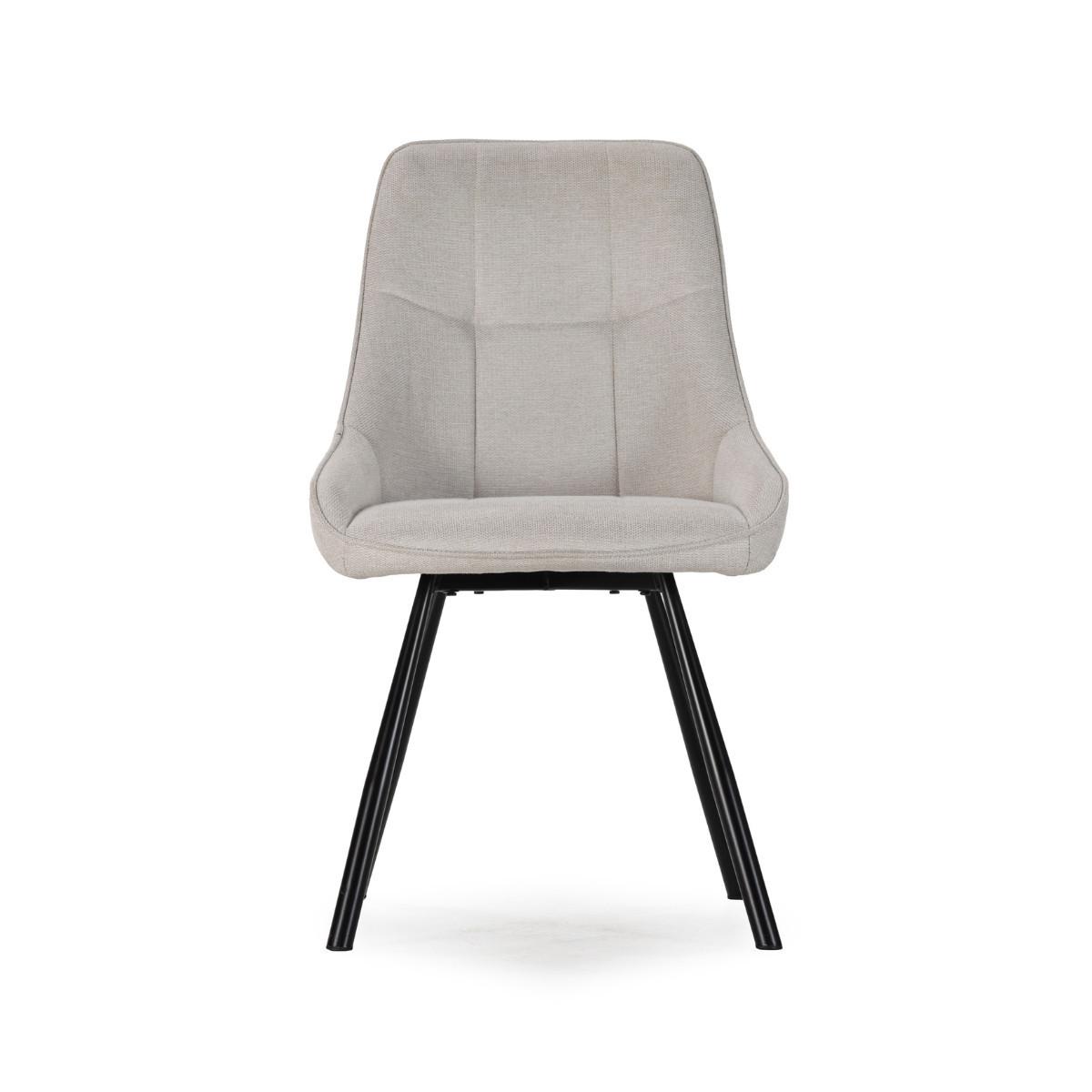 STÜHLE 4er-Set aus Stoff mit Metallbeinen 59/85,5/51,5 cm - Beige, Textil (59/85.5/54cm) - Calicosy