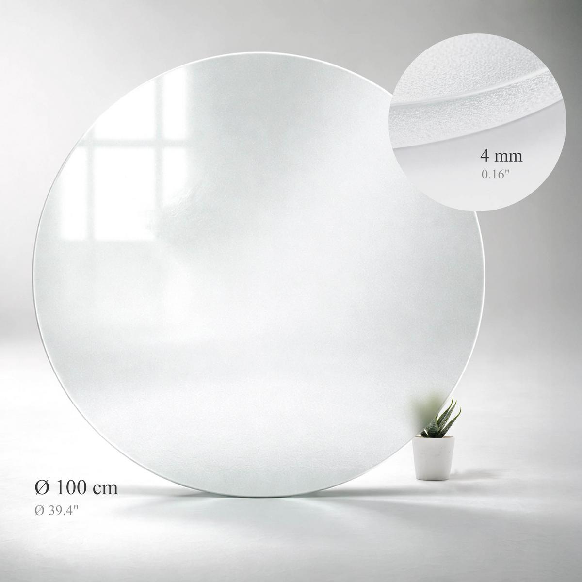 TISCHPLATTE Ø100 cm milchglas - Transparent, Glas (100/100/0.4cm) - TULUP