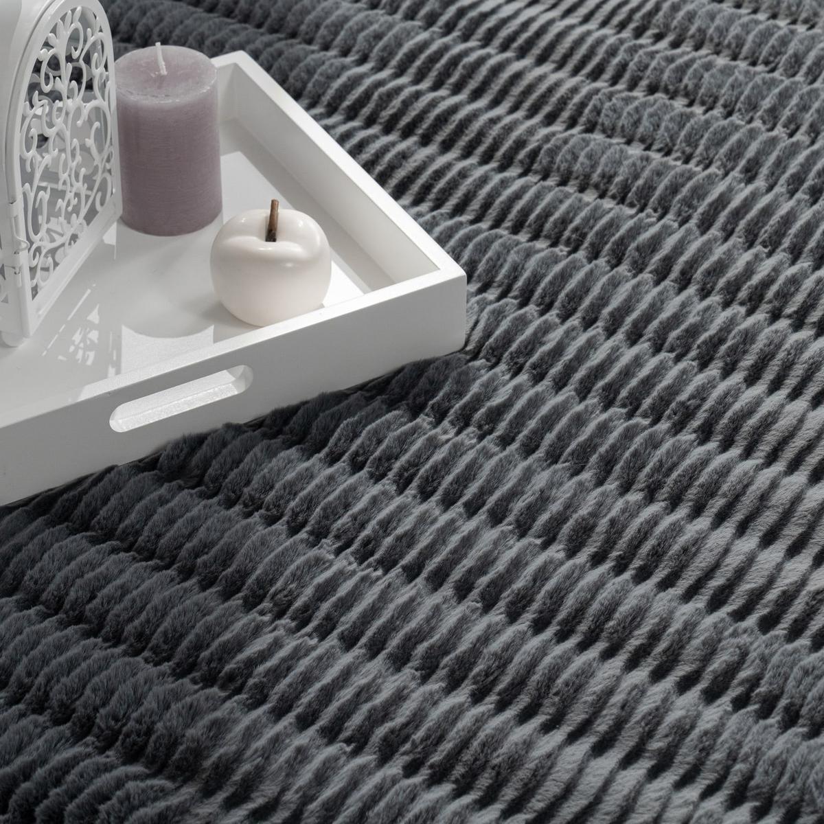 HOCHFLORTEPPICH, mit Struktur, Florhöhe 23 mm, Anthrazit, 80 x 150 cm - Anthrazit, Textil (150/80cm) - KADIMA DESIGN