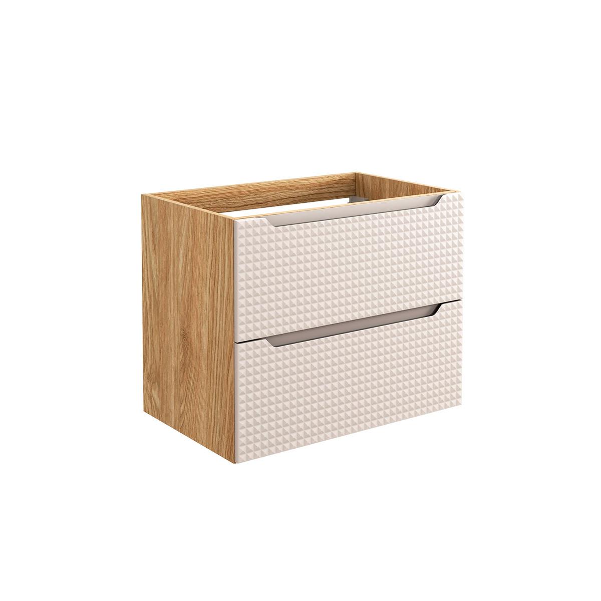 WASCHTISCHUNTERSCHRANK 70cm Mallory Beige und Holz - Braun, Holzwerkstoff (70/57/46cm) - Petits-meubles