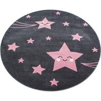 KINDERTEPPICH TASNA, mit Sternen-Motiv, Rosa, Ø 120 cm - Rosa, Textil (120/120cm) - KADIMA DESIGN