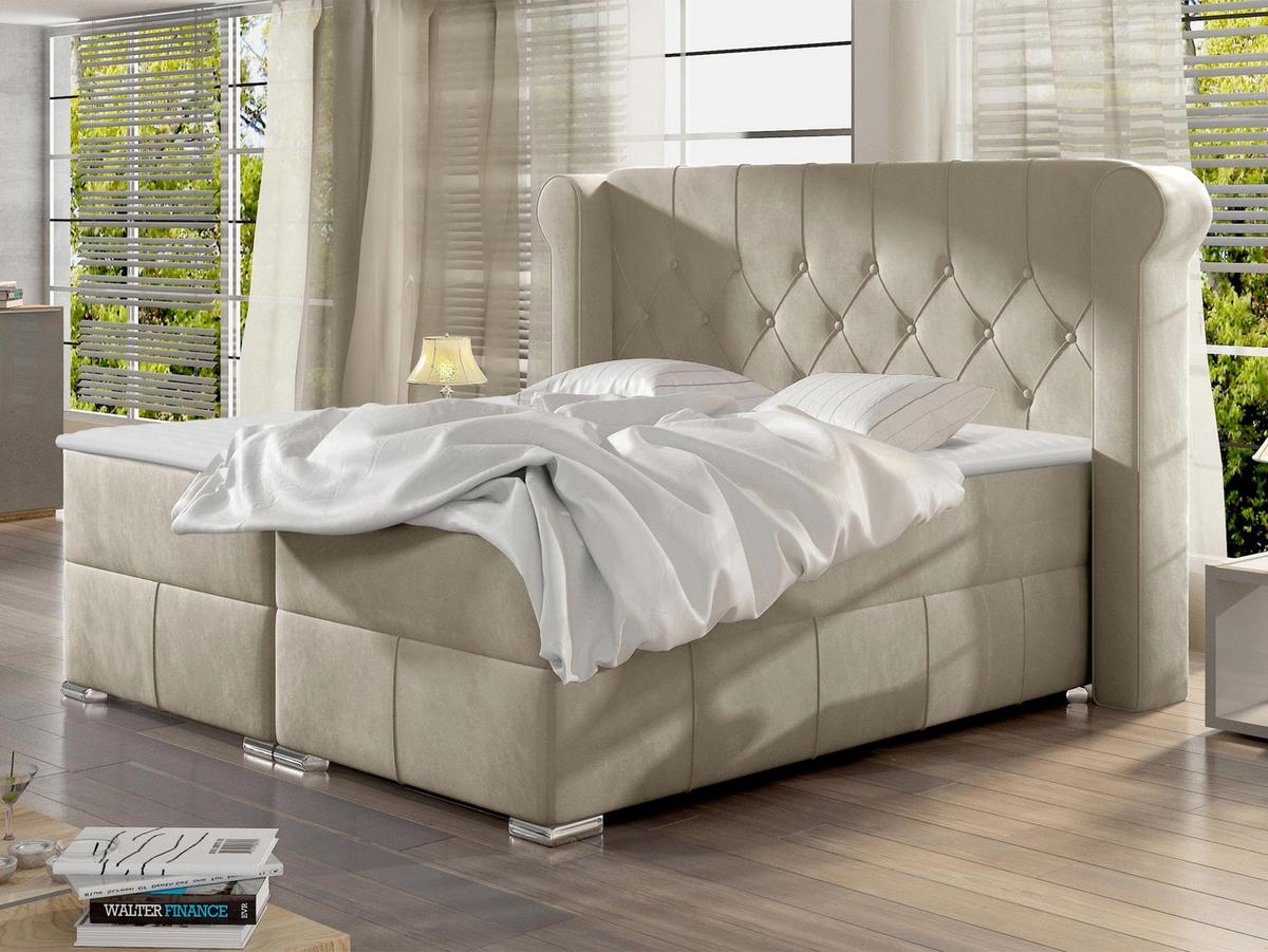 BOXBETT Massimo - H3 - Creme, Holz (160/200cm) - MIRJAN24